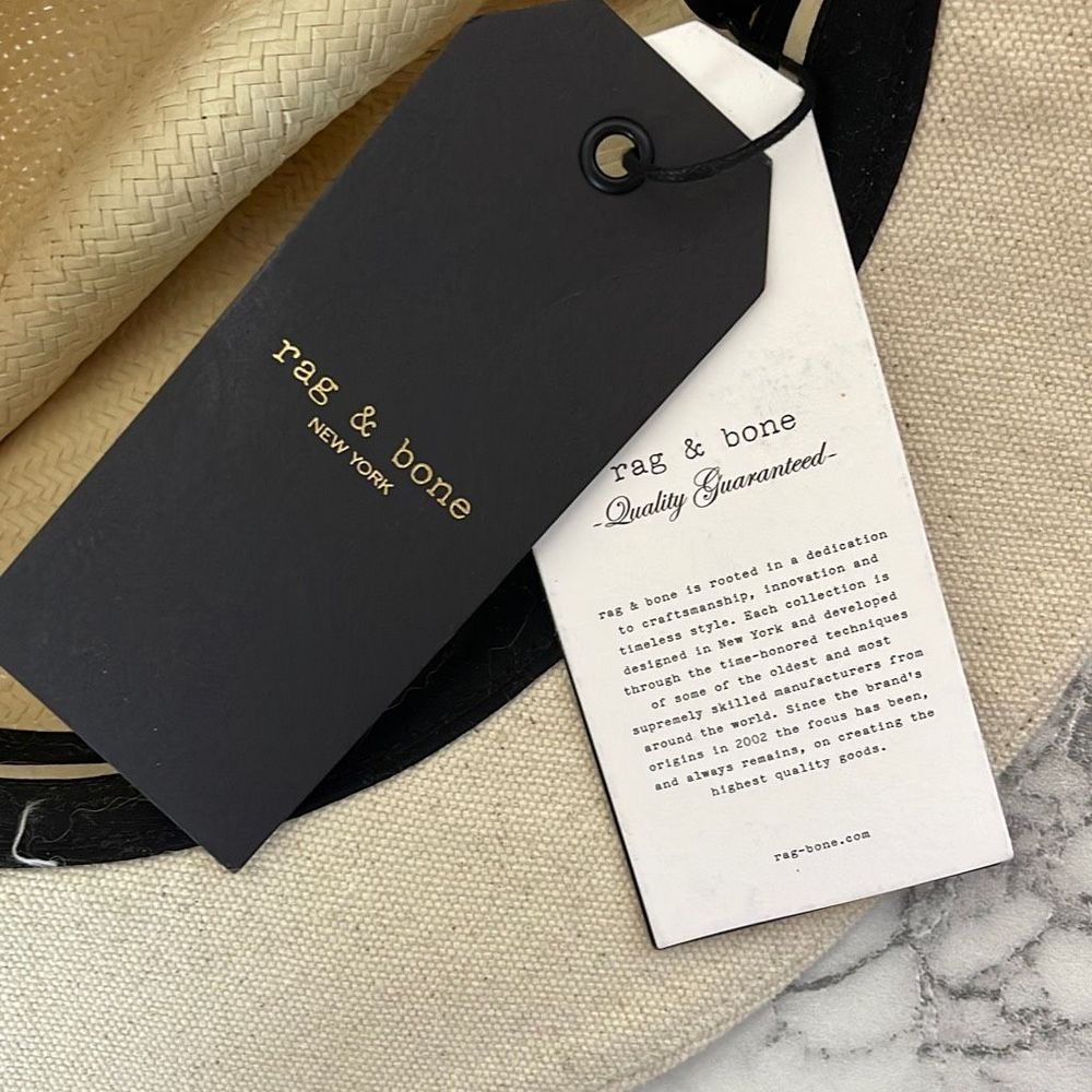 rag & bone Floppy Brim Straw & Canvas Fedora - image 6